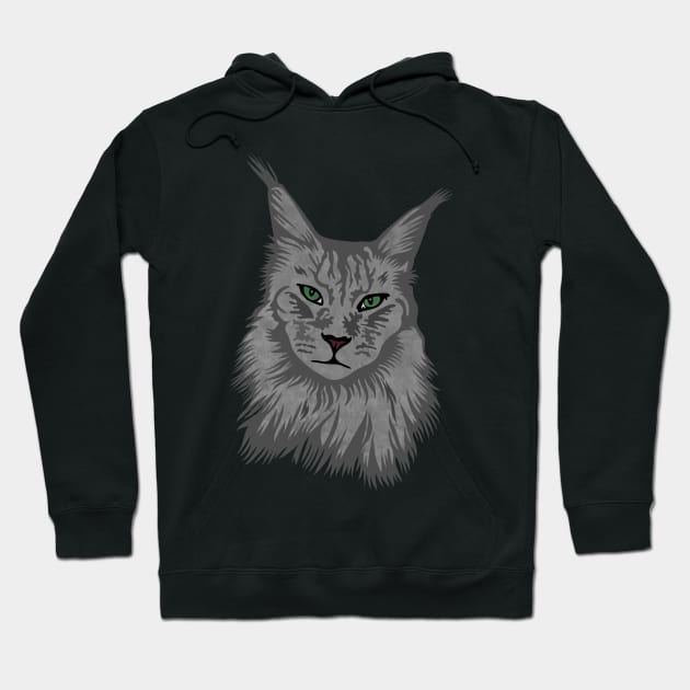 Maine Coon Cat Hoodie by Miozoto_Design